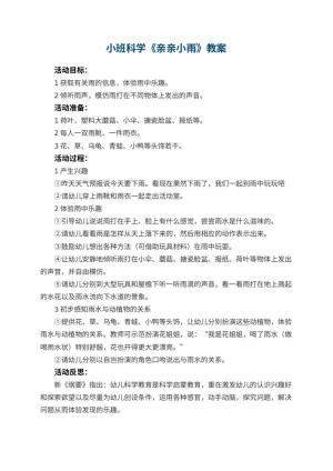 幼儿园小班科学优秀教案《亲亲小雨》 包含反思