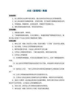 幼儿园大班教案《尝葡萄》预览