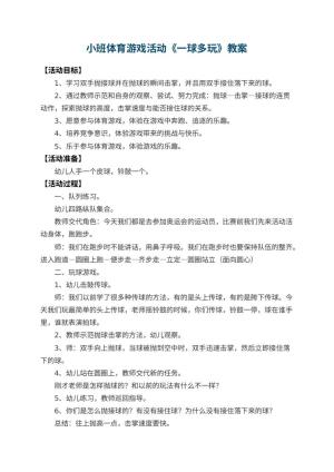 幼儿园小班体育游戏活动教案《一球多玩》 包含反思