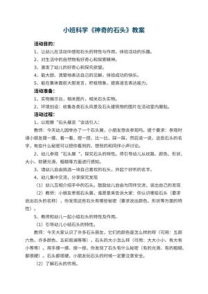 幼儿园小班科学优秀教案《神奇的石头》 包含反思预览