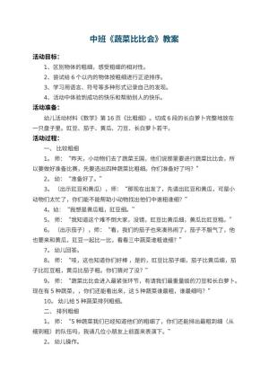 幼儿园中班教案《蔬菜比比会》预览