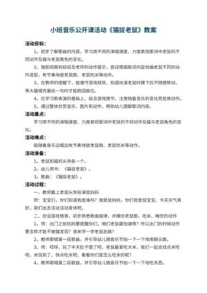 幼儿园小班音乐公开课教案活动《猫捉老鼠》 包含反思