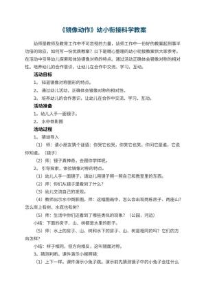 幼儿园教案《镜像动作》幼小衔接科学