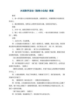 幼儿园大班数学活动教案《智救小白兔》预览