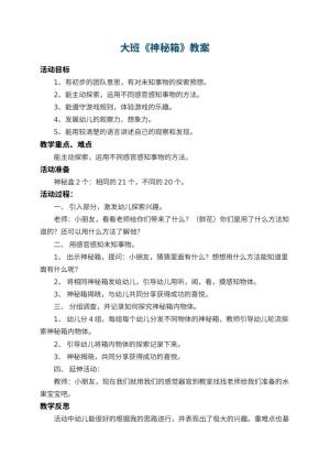 幼儿园大班教案《神秘箱》 包含反思预览