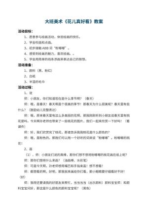 幼儿园大班美术教案《花儿真好看》 包含反思