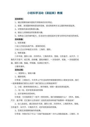 幼儿园小班科学活动《滚起来》教案预览