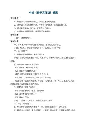 幼儿园中班教案《镜子真好玩》预览