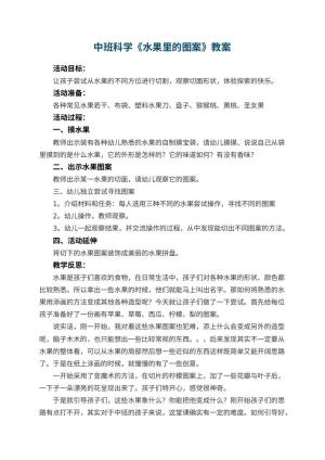 幼儿园中班科学教案《水果里的图案》 包含反思预览