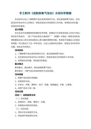 幼儿园手工制作《自制鲜果气泡水》大班科学教案预览