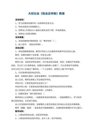 幼儿园大班社会教案《我会这样做》 包含反思
