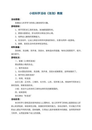 幼儿园小班科学教案活动《泡泡》 包含反思预览