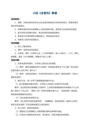幼儿园小班教案《龙卷风》 包含反思