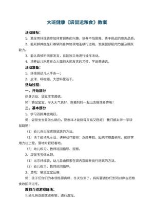 幼儿园大班健康优秀教案《袋鼠运粮食》 包含反思