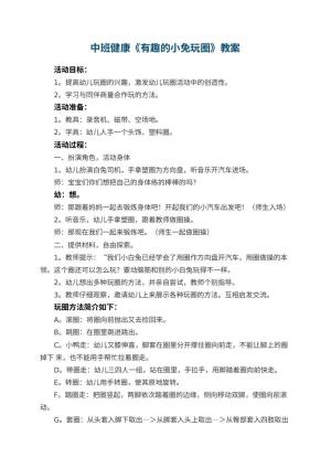 幼儿园中班健康教案《有趣的小免玩圈》 包含反思预览