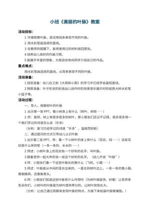 幼儿园小班教案《美丽的叶脉》 包含反思