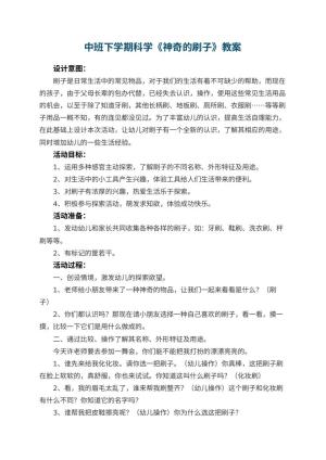 幼儿园中班下学期科学教案《神奇的刷子》 包含反思预览