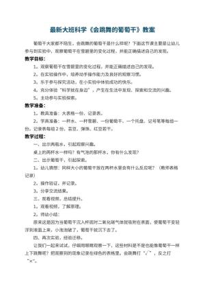 幼儿园最新大班科学《会跳舞的葡萄干》教案 包含反思预览