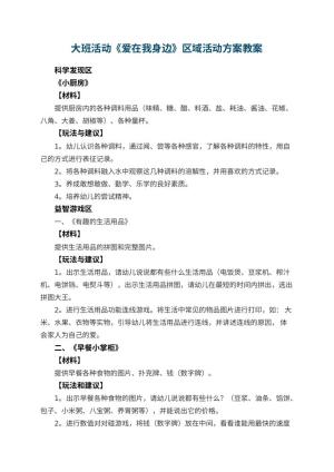 幼儿园大班活动《爱在我身边》区域活动方案预览