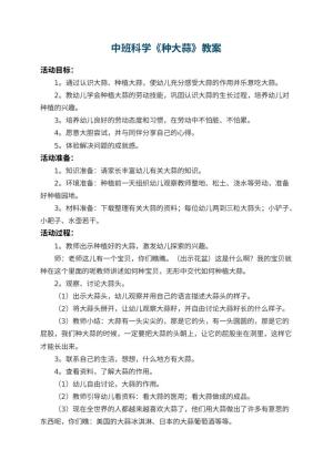 幼儿园中班科学教案《种大蒜》 包含反思预览