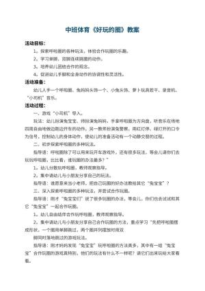 幼儿园中班体育教案《好玩的圈》 包含反思预览