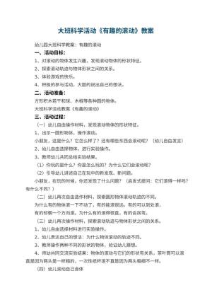 幼儿园大班科学活动教案《有趣的滚动》 包含反思预览