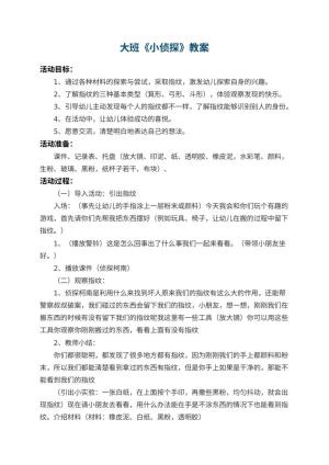 幼儿园大班教案《小侦探》预览