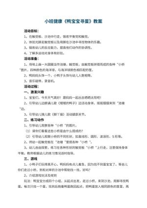 幼儿园小班健康教案《鸭宝宝寻蛋》 包含反思预览