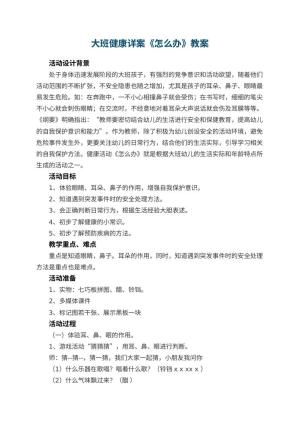幼儿园大班健康详案教案《怎么办》 包含反思预览