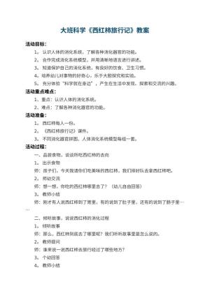 幼儿园大班科学教案《西红柿旅行记》 包含反思预览
