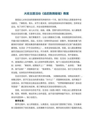 幼儿园大班主题活动教案《追赶跑跳碰碰》 包含反思预览
