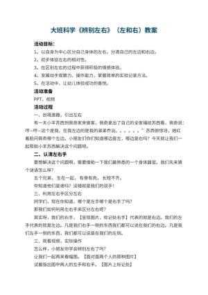 幼儿园大班科学《辨别左右》教案（左和右）预览