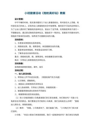幼儿园教案小班健康活动《抱枕真好玩》 包含反思预览