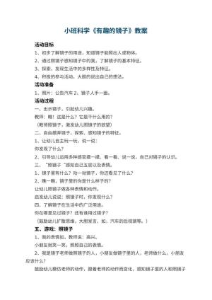 幼儿园小班科学优秀教案《有趣的镜子》 包含反思预览