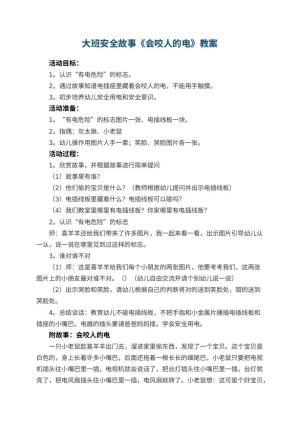 幼儿园大班安全故事教案《会咬人的电》预览