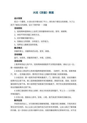 幼儿园大班教案《测量》预览