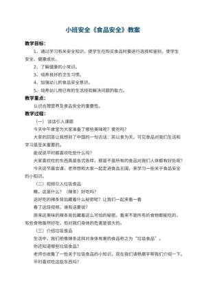 幼儿园小班安全教案《食品安全》 包含反思预览
