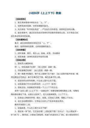 幼儿园小班科学教案《上上下下》 包含反思预览