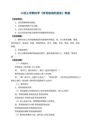 幼儿园小班上学期科学教案《弯弯绕绕的朋友》预览