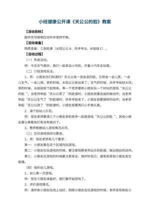 幼儿园小班健康公开课教案《天公公的脸》 包含反思预览