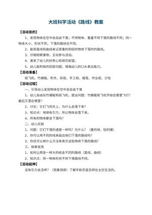 幼儿园大班科学活动教案《路线》预览