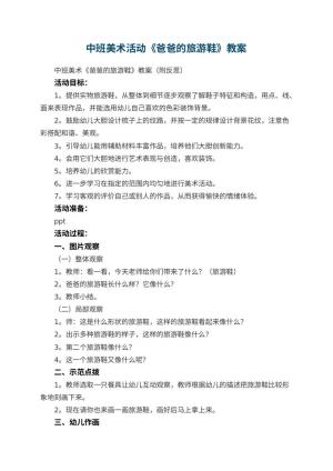 幼儿园中班美术活动《爸爸的旅游鞋》 包含反思预览