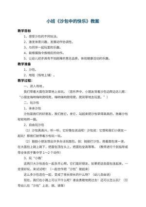 幼儿园小班教案《沙包中的快乐》 包含反思