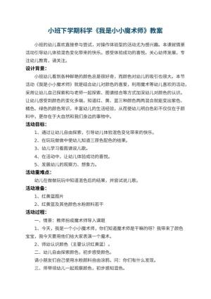 幼儿园小班下学期科学《我是小小魔术师》优秀教案 包含反思