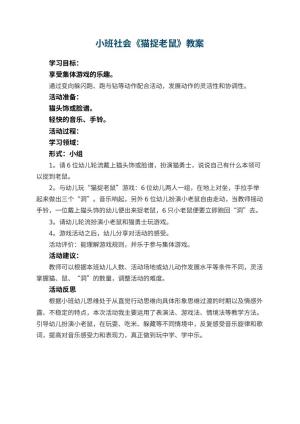 幼儿园小班社会教案《猫捉老鼠》 包含反思预览