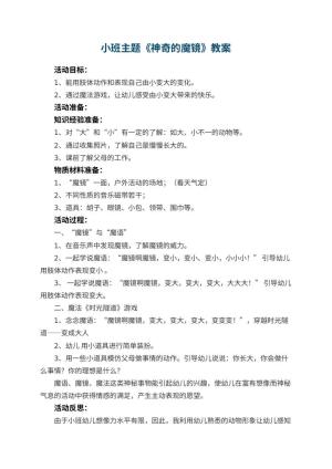 幼儿园小班主题教案《神奇的魔镜》 包含反思预览