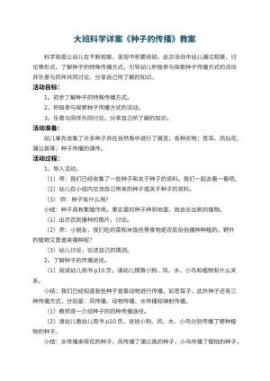 幼儿园教案大班科学详案《种子的传播》预览