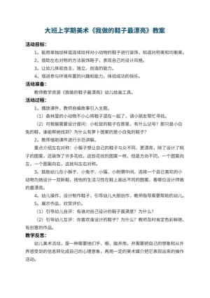 幼儿园大班上学期美术教案《我做的鞋子最漂亮》 包含反思预览