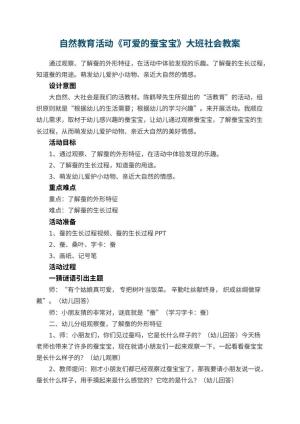幼儿园自然教育活动《可爱的蚕宝宝》大班社会教案预览