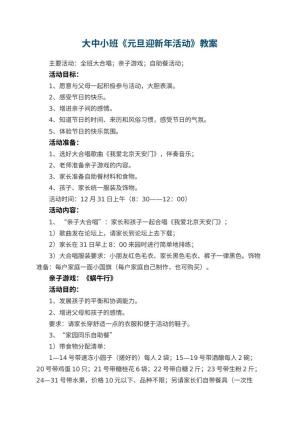 幼儿园大中小班教案《元旦迎新年活动》预览